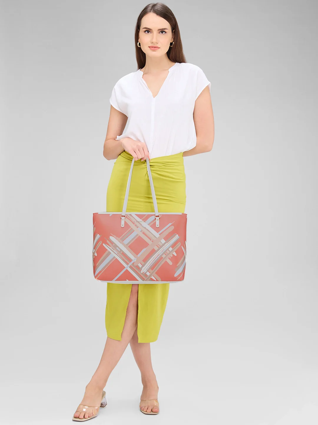 Caprese Renee Large Orange Tote Bag - Image 2
