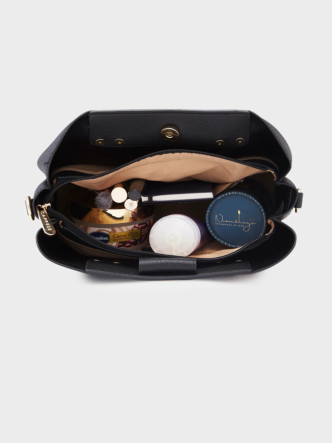 Caprese Rey Medium Black Satchel Bag - Image 8