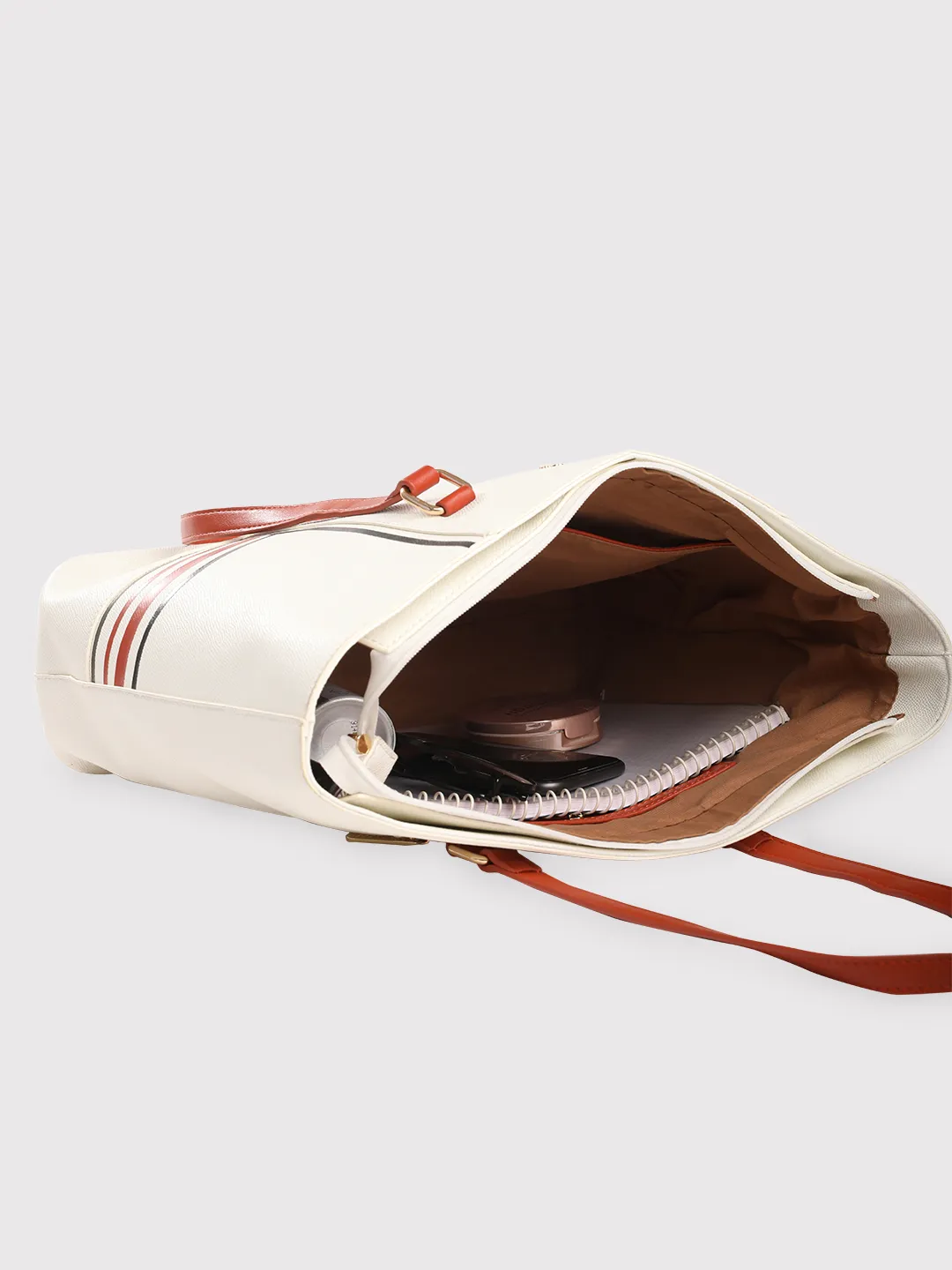 Caprese Riga Large White Tote Bag - Image 10