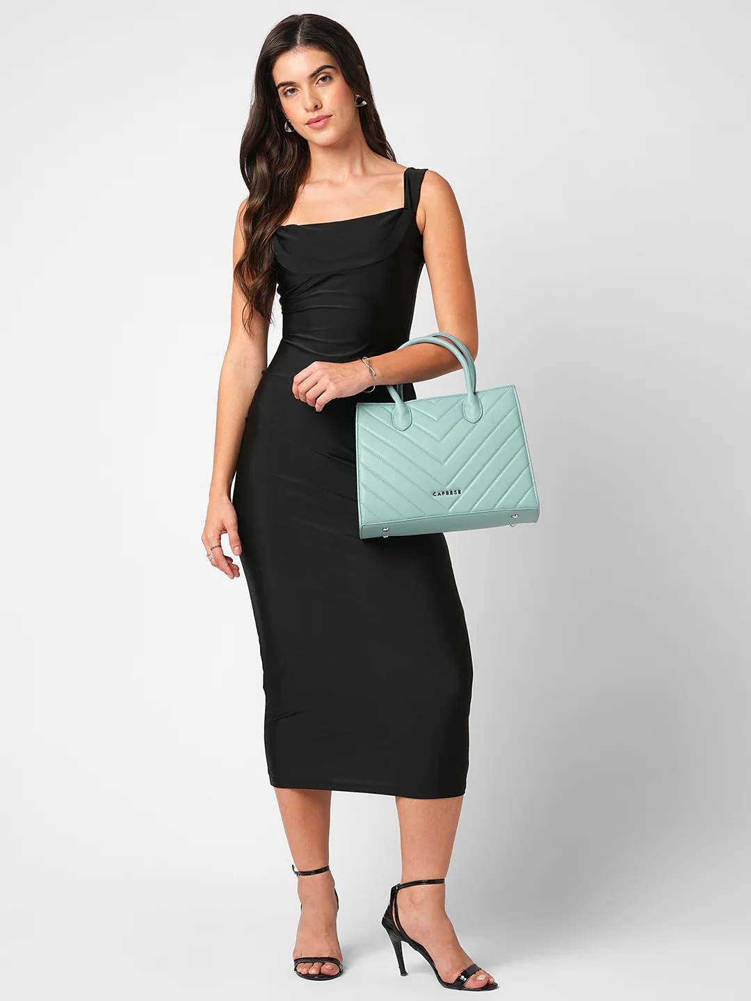 Caprese Riko Large Powder Blue Satchel Bag - Image 3