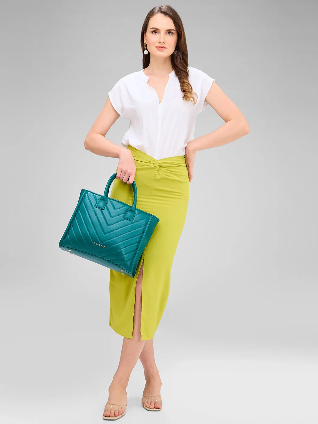 Caprese Riko Medium Green Tote Bag - Image 2