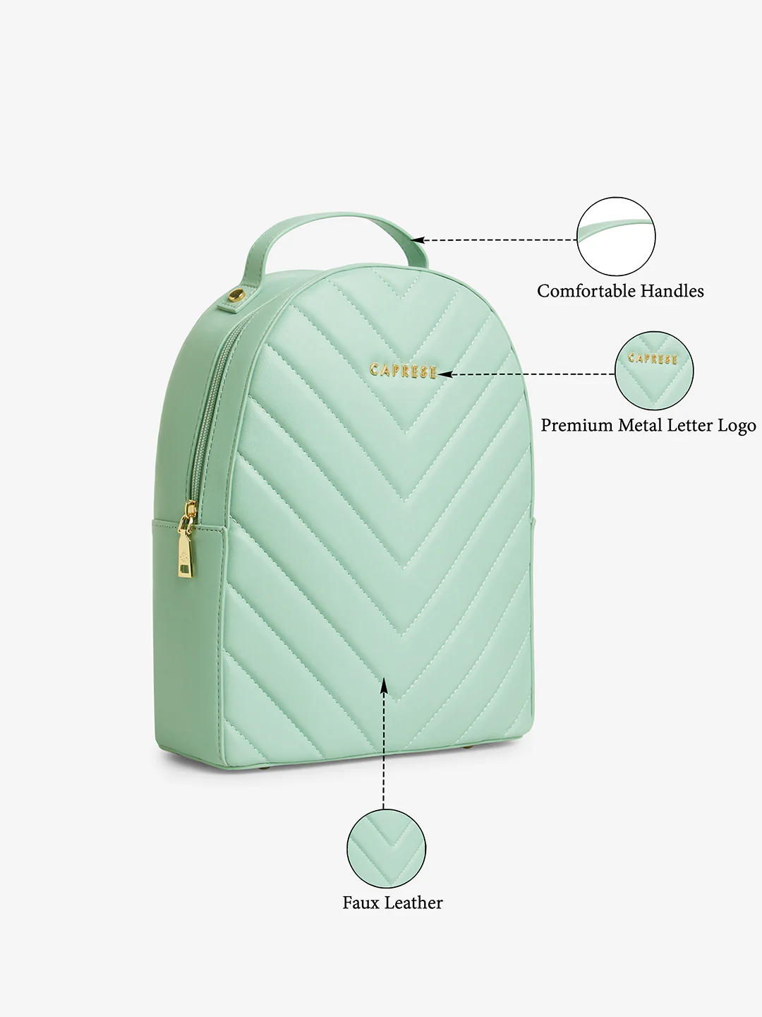 Caprese Riko Medium Mint Backpack - Image 9