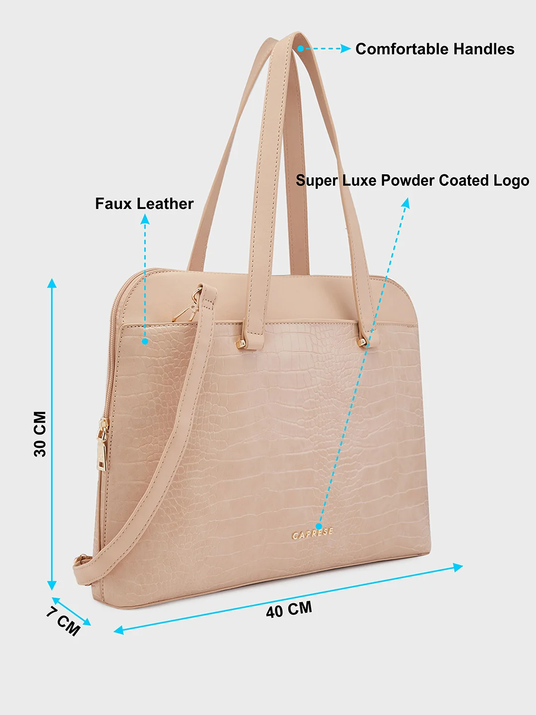 Caprese Rima Medium Brown Laptop Bag - Image 7