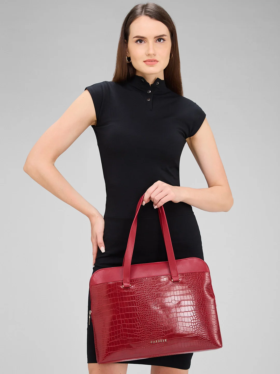 Caprese Rima Medium Red Laptop Bag - Image 11