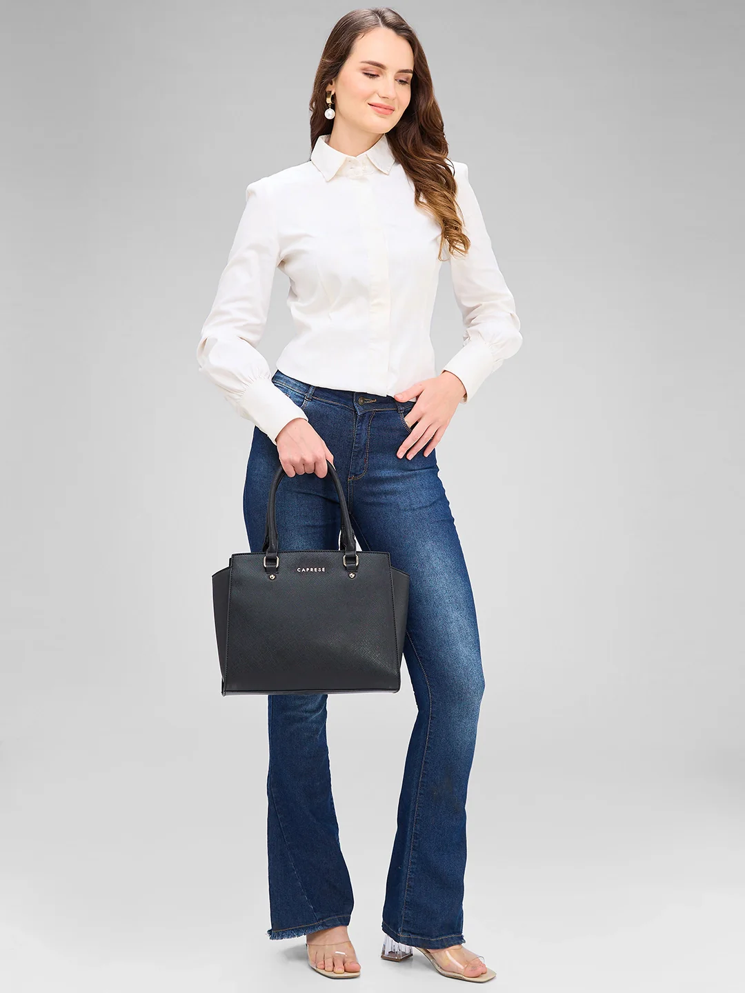 Caprese Rima Medium Black Tote Bag - Image 2