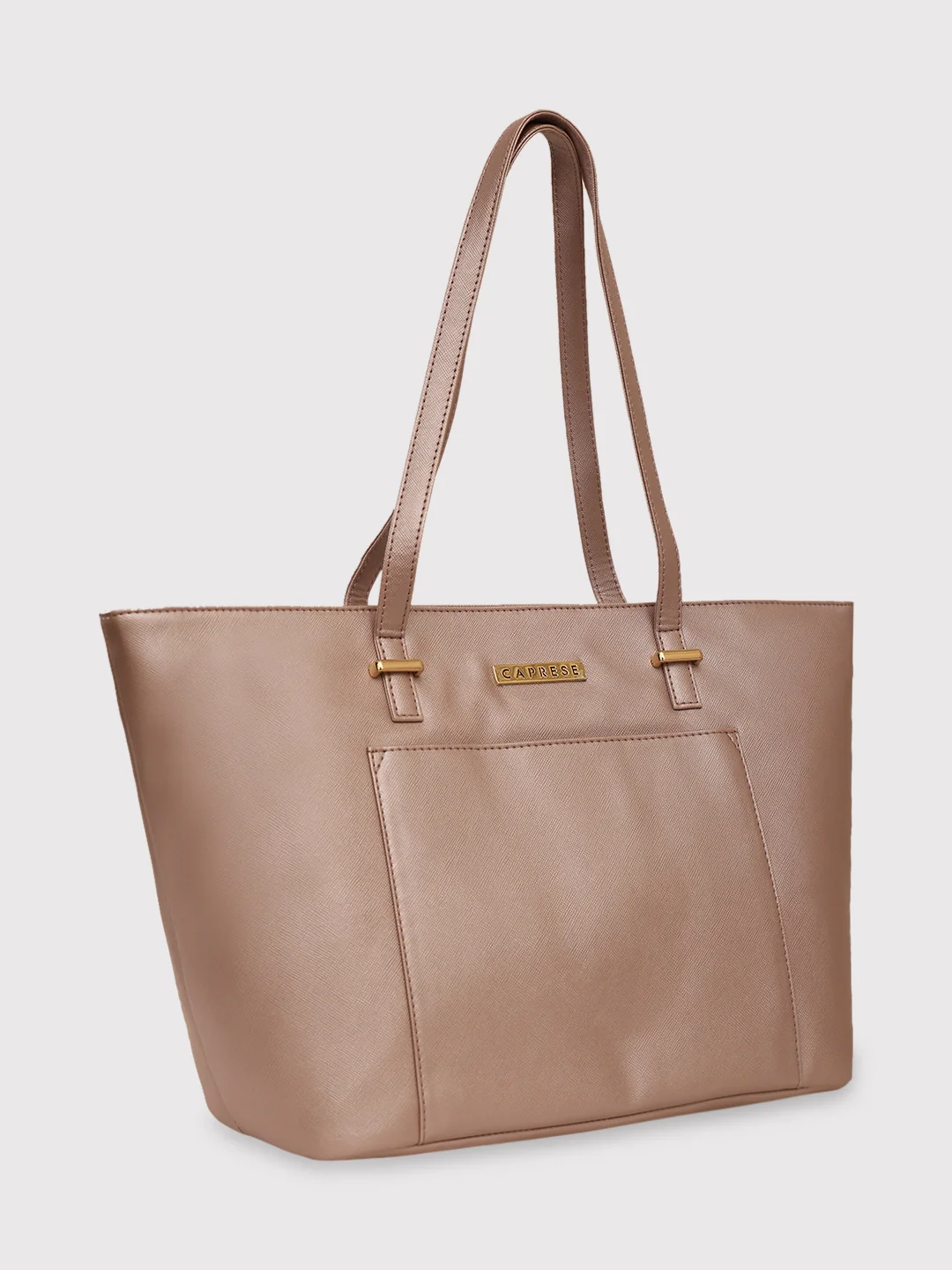 Caprese Rimona Medium Metallic Blush Tote Bag - Image 4