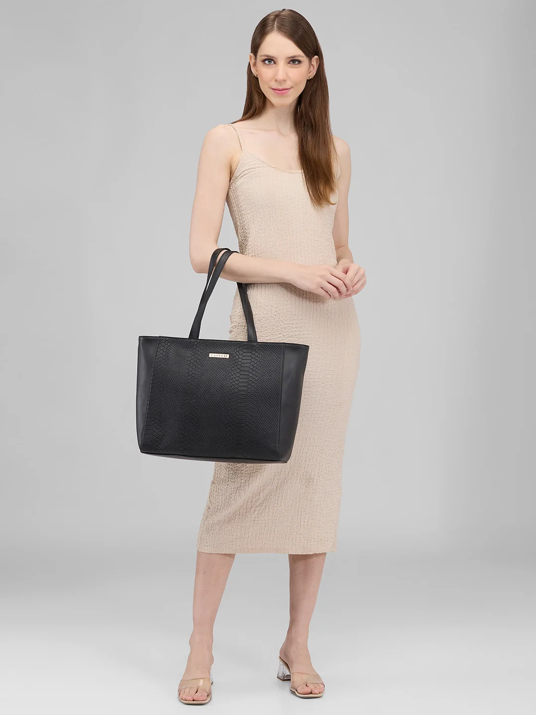 Caprese Rina Large Black Laptop Tote Bag - Image 3