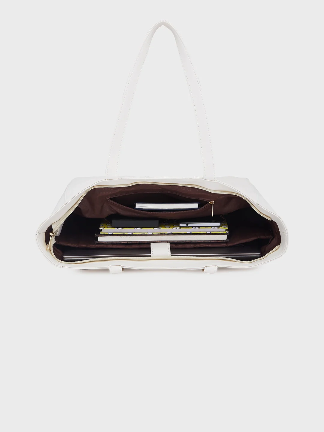 Caprese Rina Large White Laptop Tote Bag - Image 9