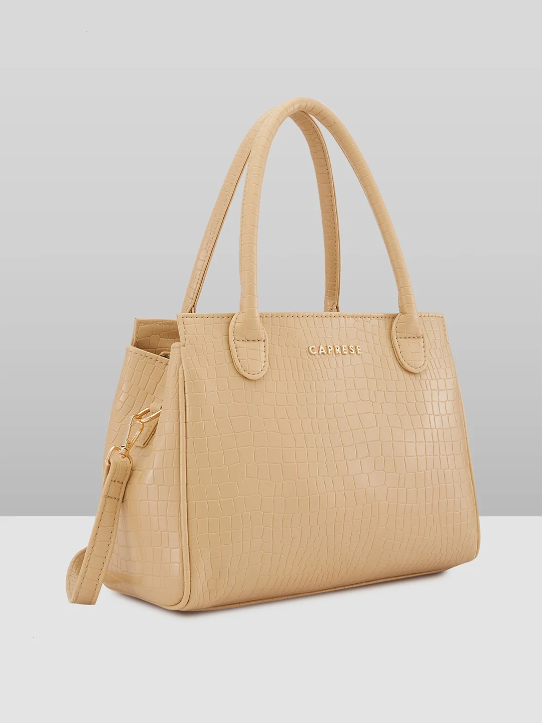 Caprese Rina Medium Beige Satchel Bag - Image 3