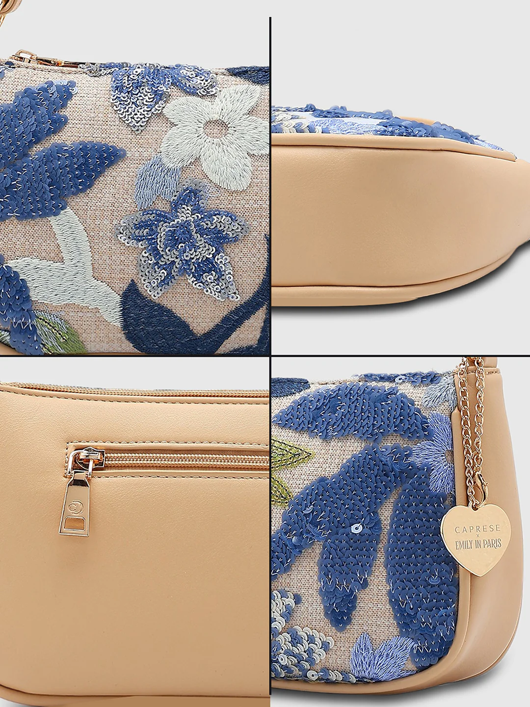 Caprese Riyo Medium Blue Baguette Bag - Image 9