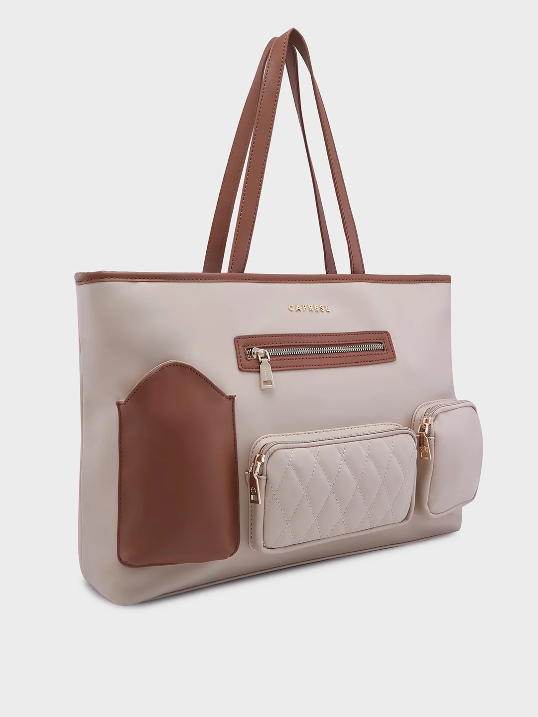 Caprese Roberta Large Beige Tote Bag - Image 5