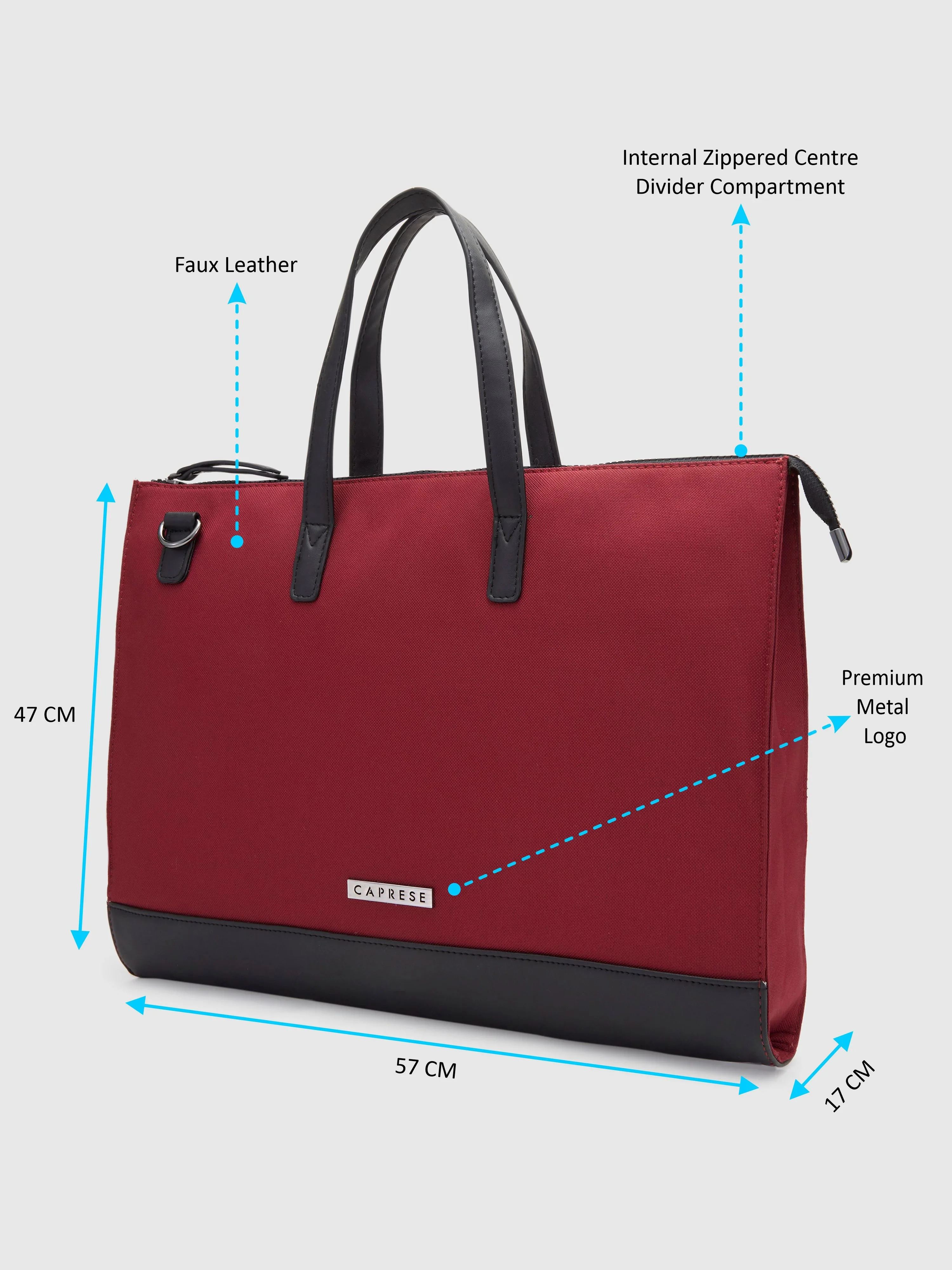 Caprese Rogue Large Red Laptop Bag - Image 7