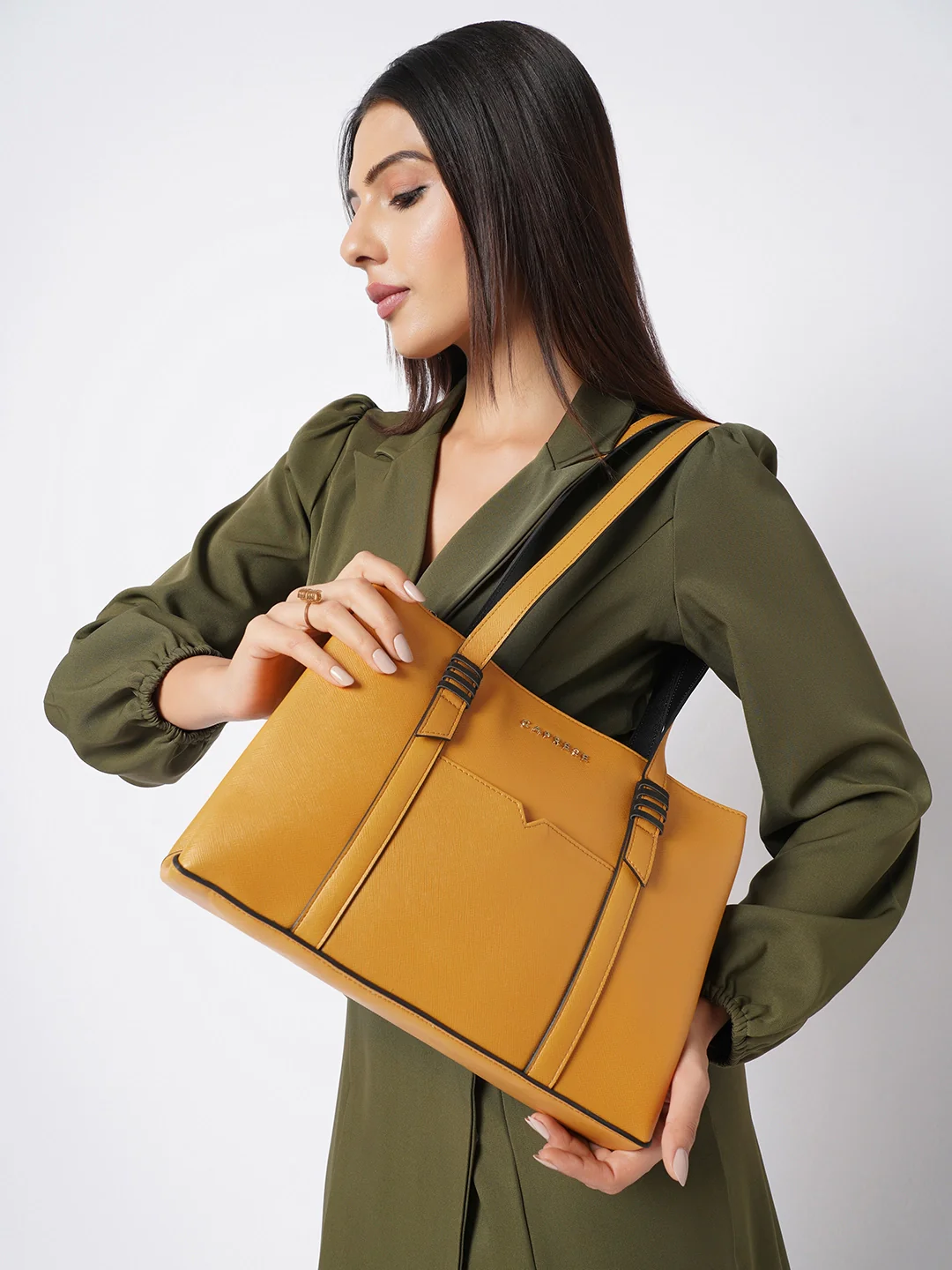 Caprese Roma Medium Yellow Tote Bag - Image 2