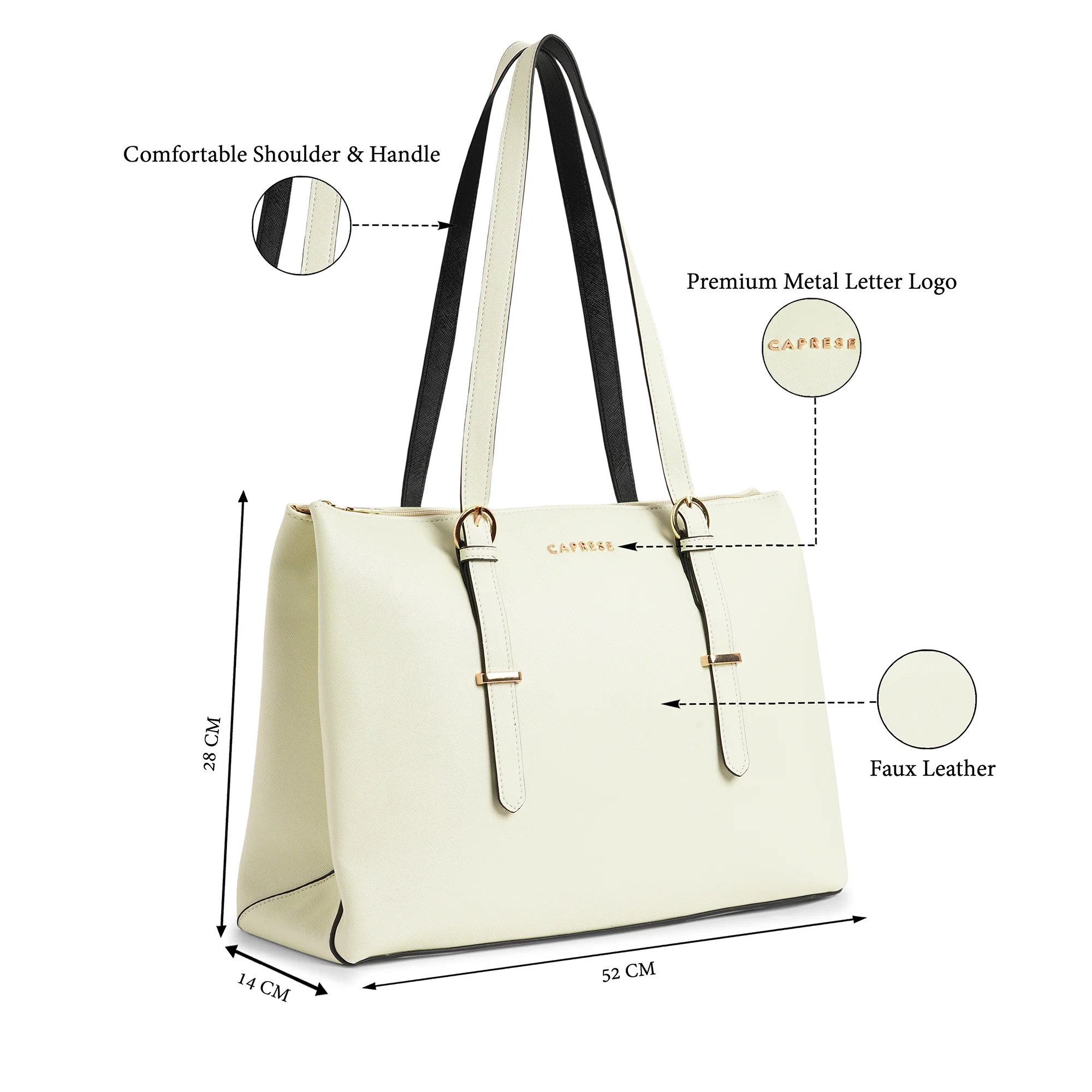 Caprese  Romano  Large Alpine Oat  Tote Bag - Image 7