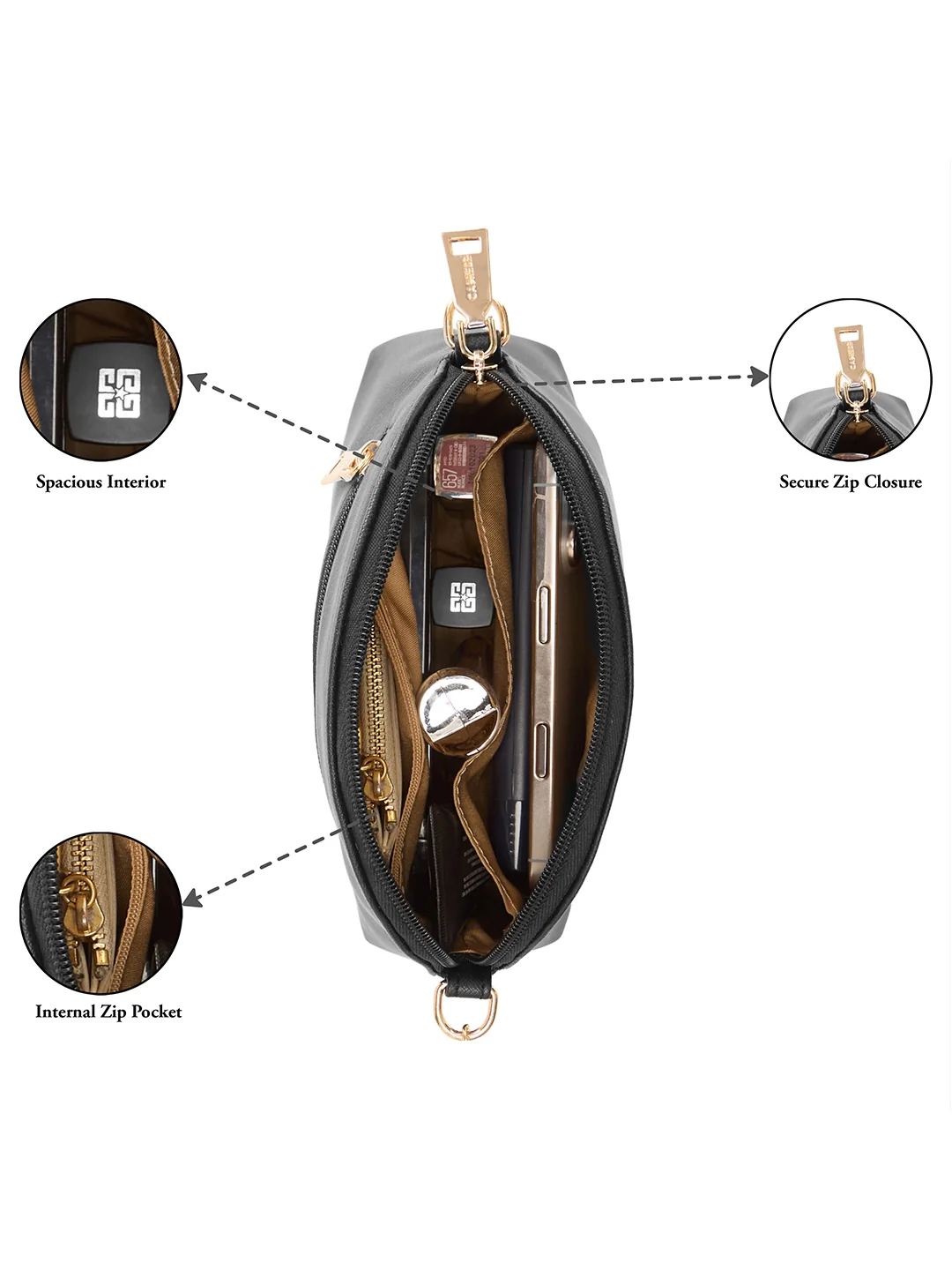 Caprese Romano Medium Black Sling - Image 4