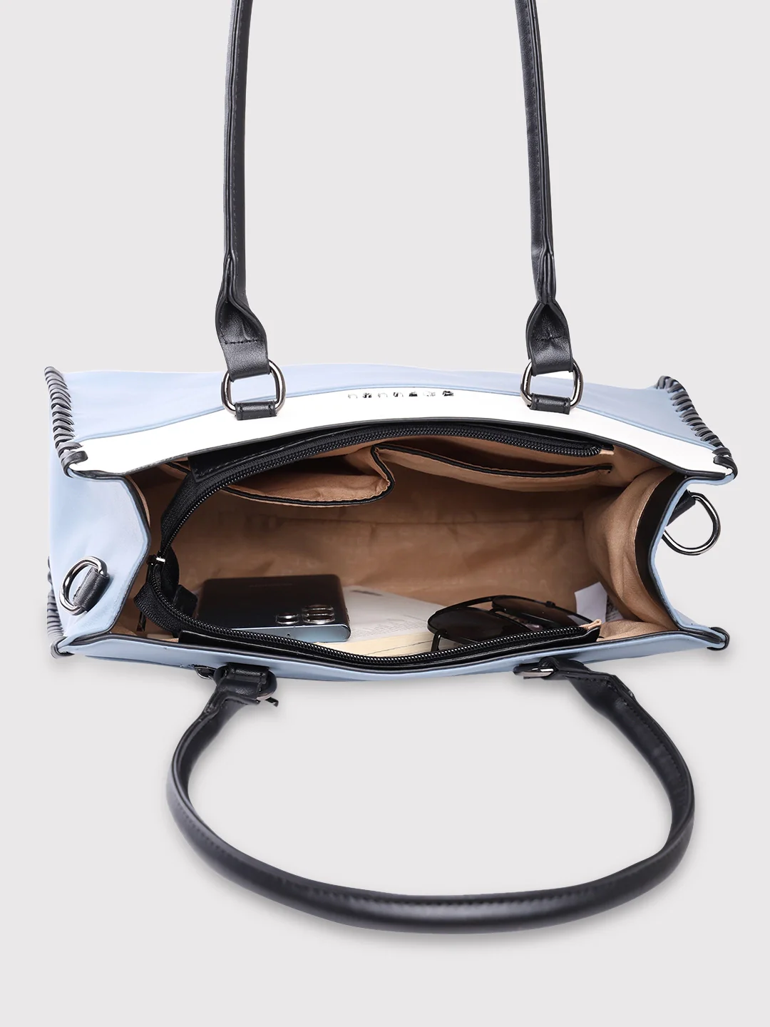 Caprese Rome Medium Blue Satchel Bag - Image 4