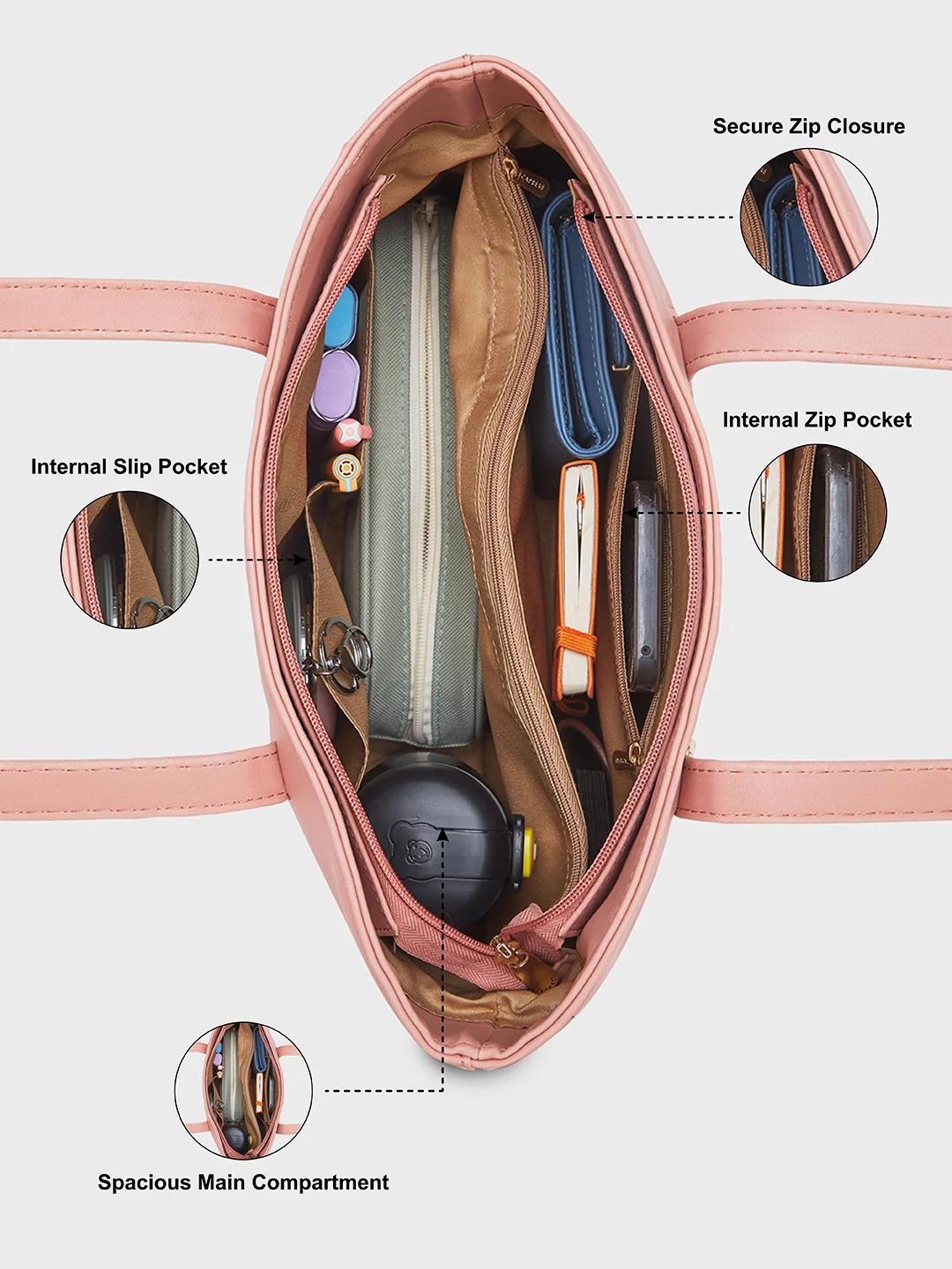Caprese Romea Medium Blush Tote Bag - Image 7