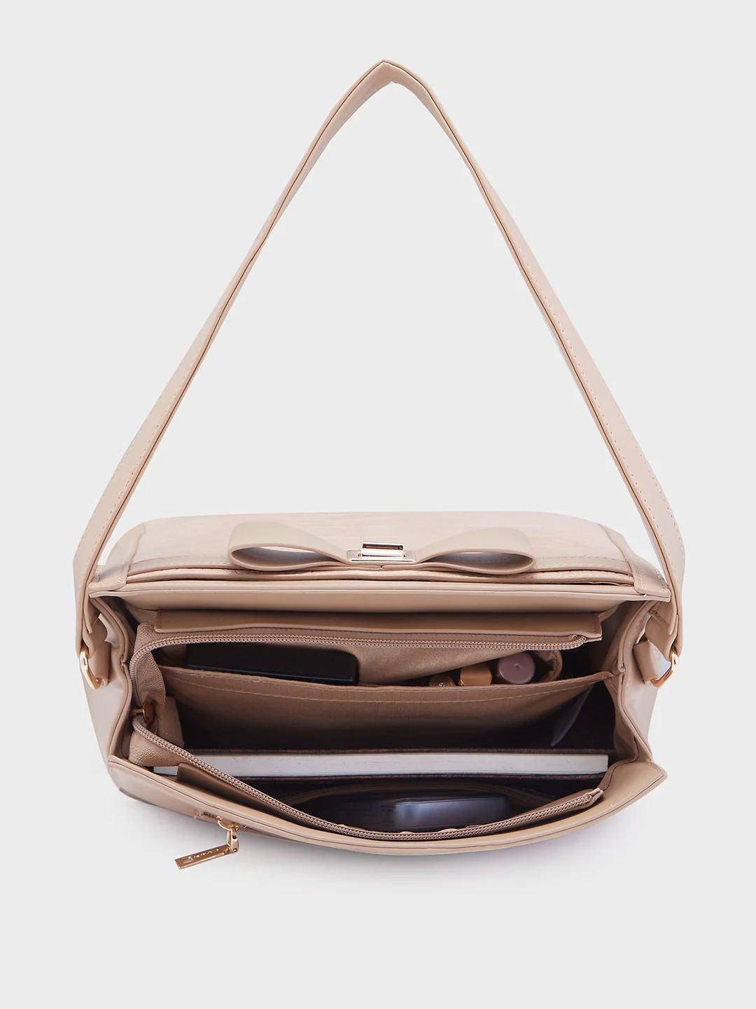 Caprese Romita Medium Beige Hobo Bag - Image 8