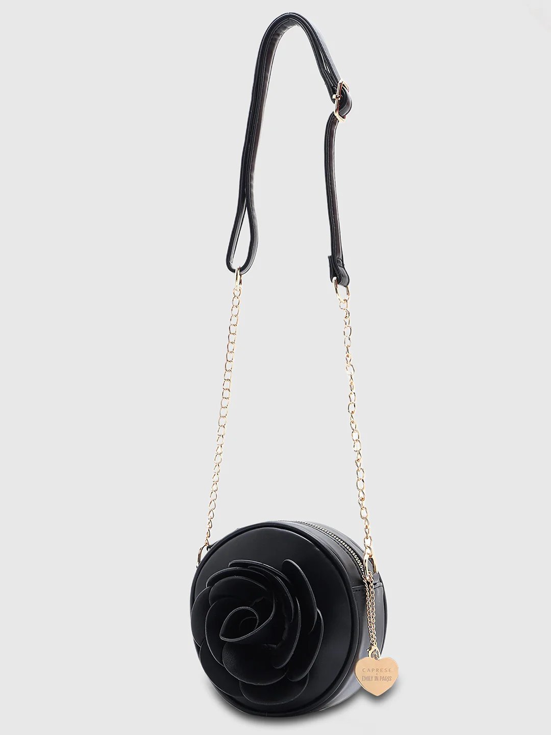 Caprese Rose Medium Black Sling Bag - Image 12