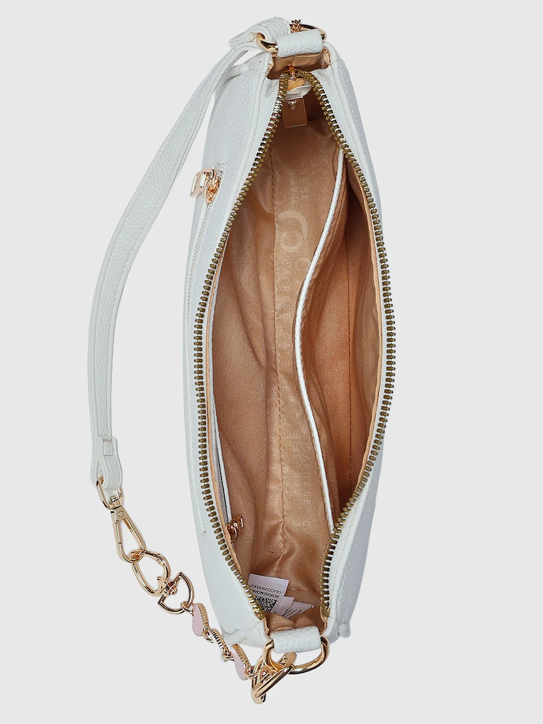 Caprese Rose Medium White Baguette Bag - Image 17
