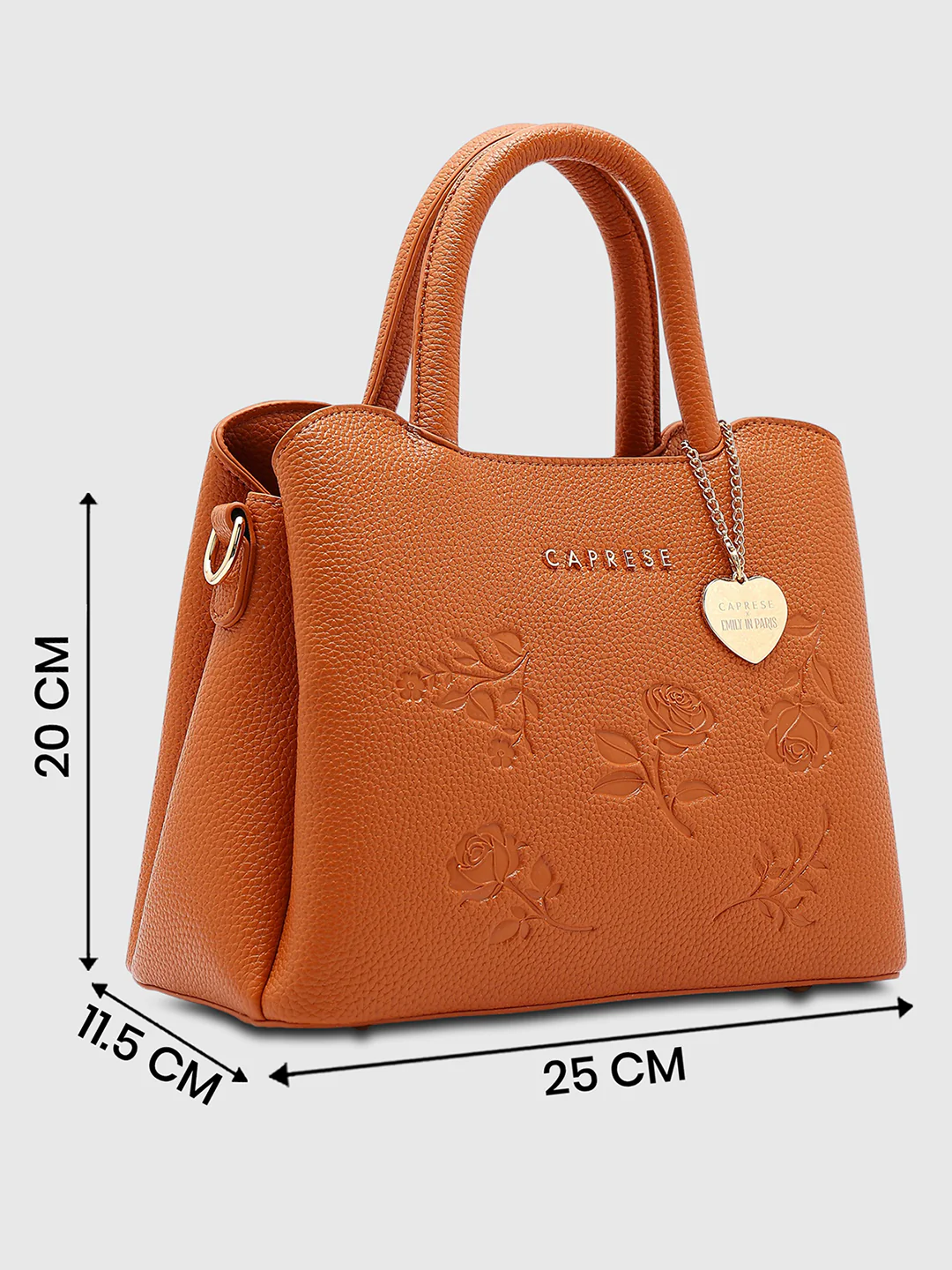 Caprese Rose Small Tan Satchel Bag - Image 8
