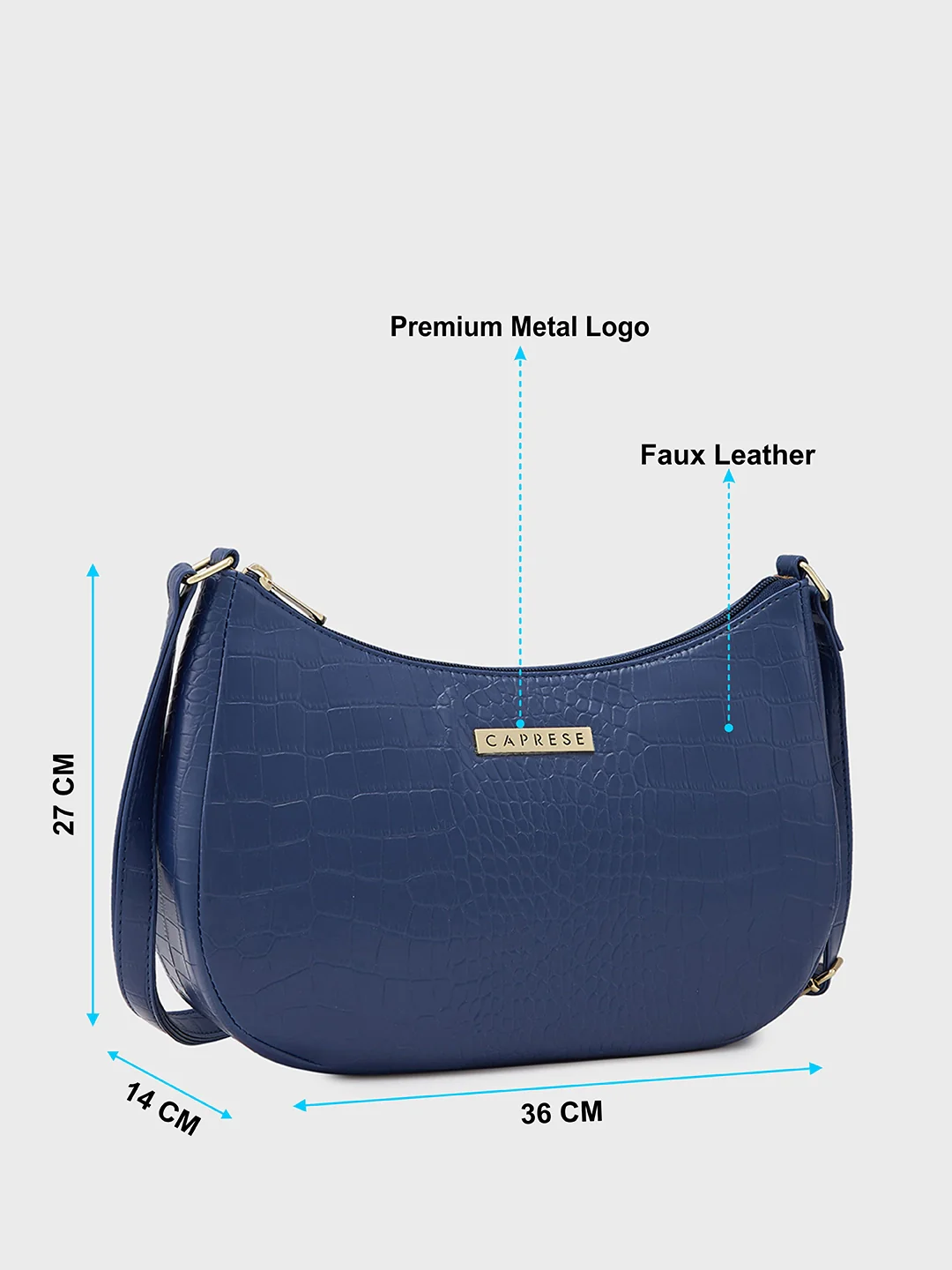 Caprese Rosemary Medium Navy Crossbody Bag - Image 9