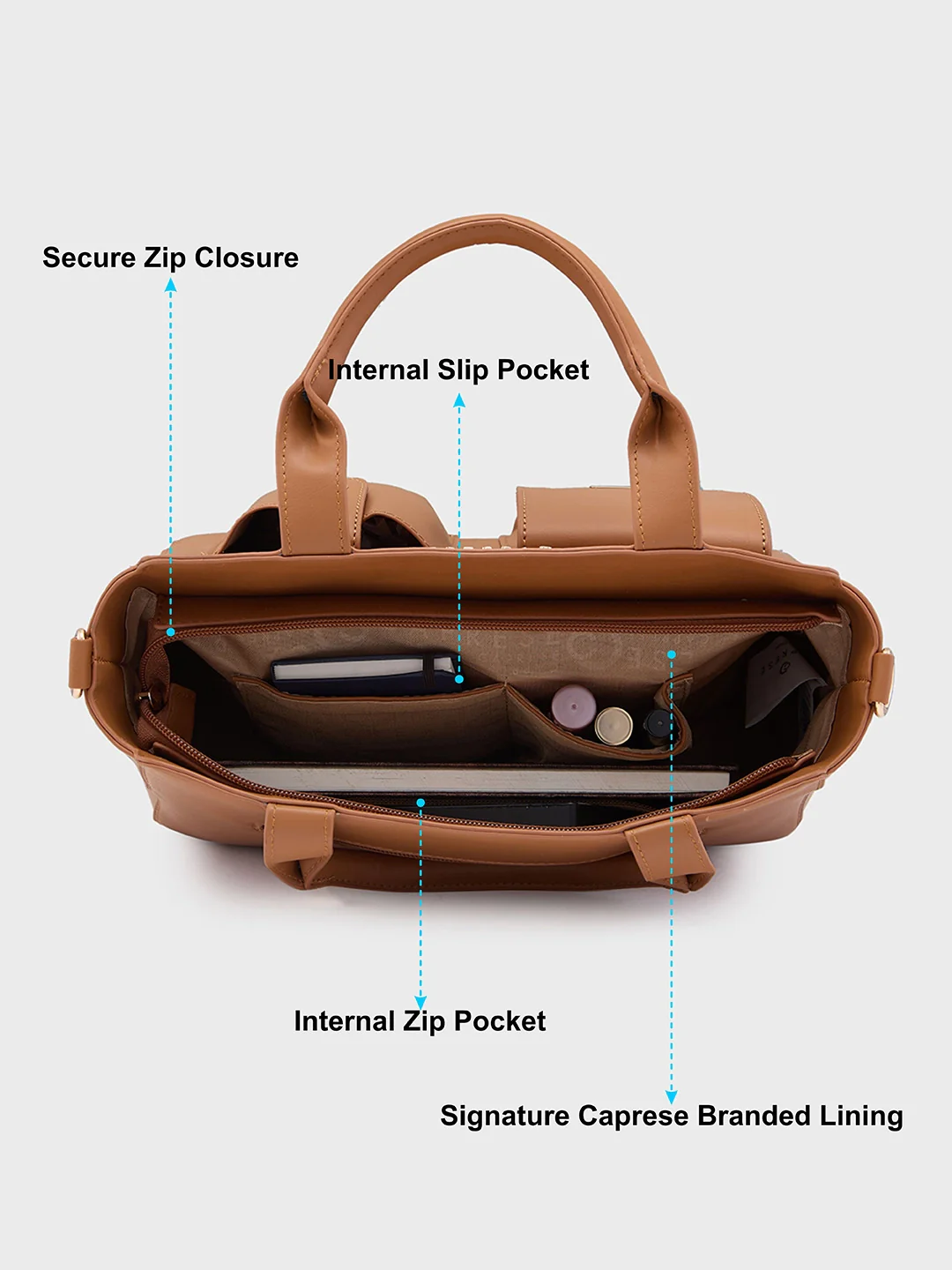 Caprese Roxena Medium Brown Tote Bag - Image 8