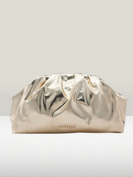 Caprese Roxene Small Metallic Gold Clutch Bag - Image 3