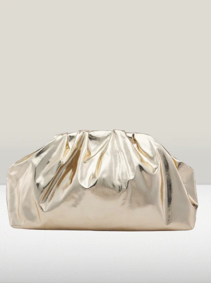 Caprese Roxene Small Metallic Gold Clutch Bag - Image 4