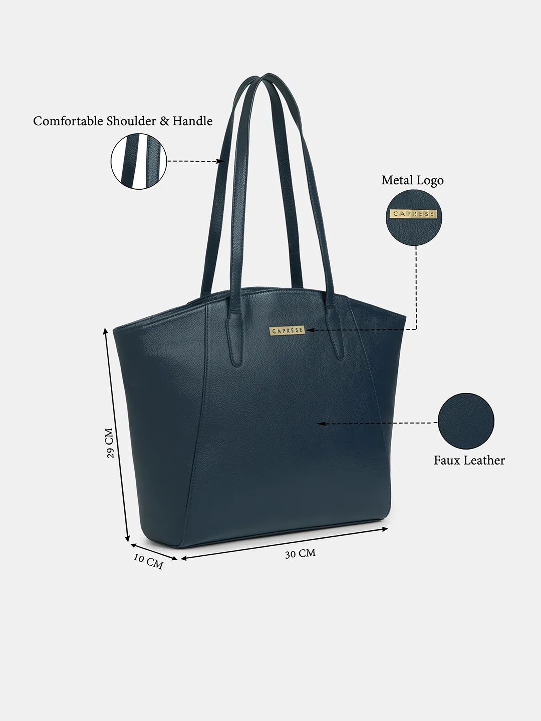 Caprese  Ruby Large Navy Blue Tote Bag - Image 8