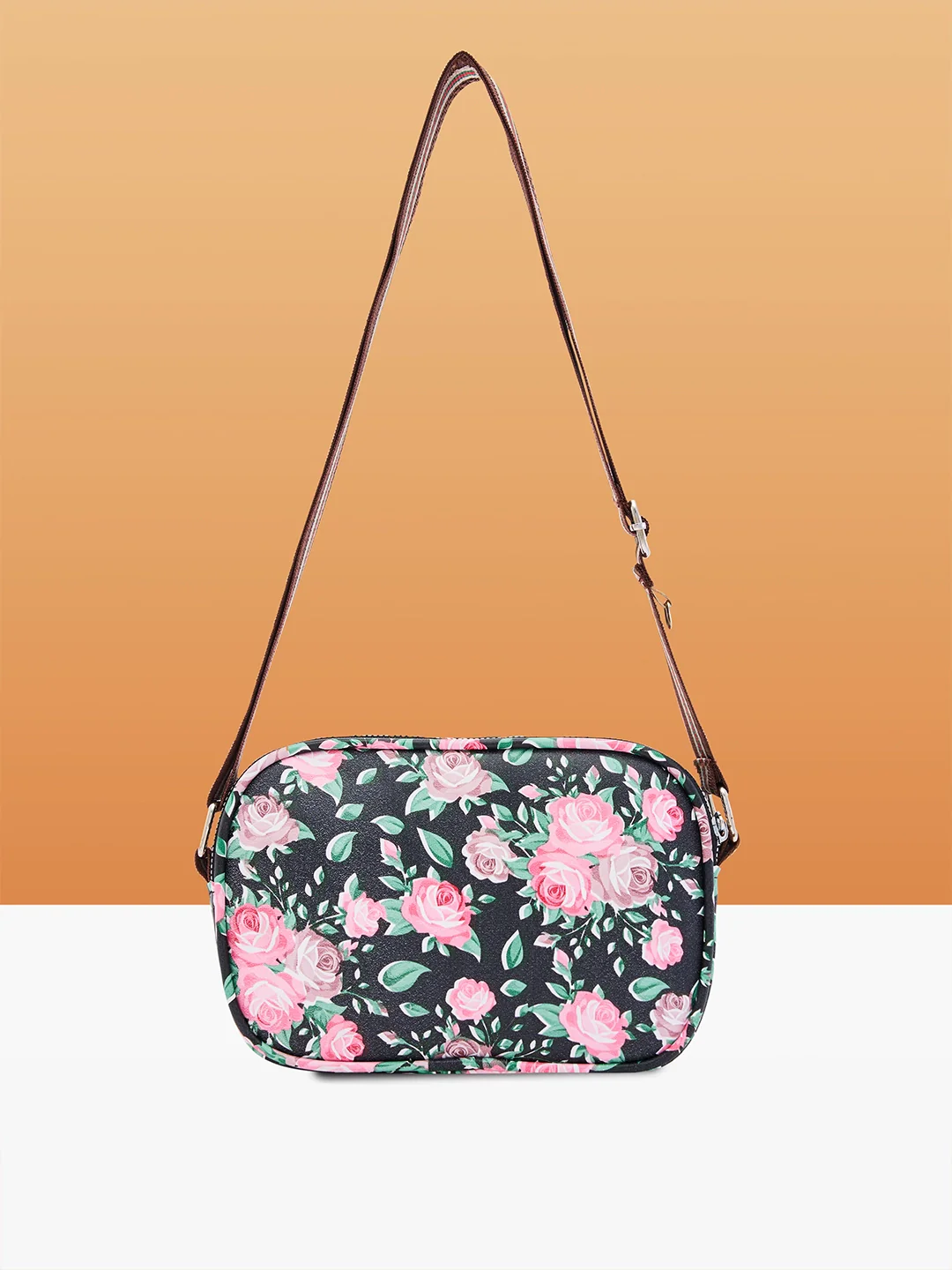 Caprese Ryko Medium Black Sling Bag - Image 4