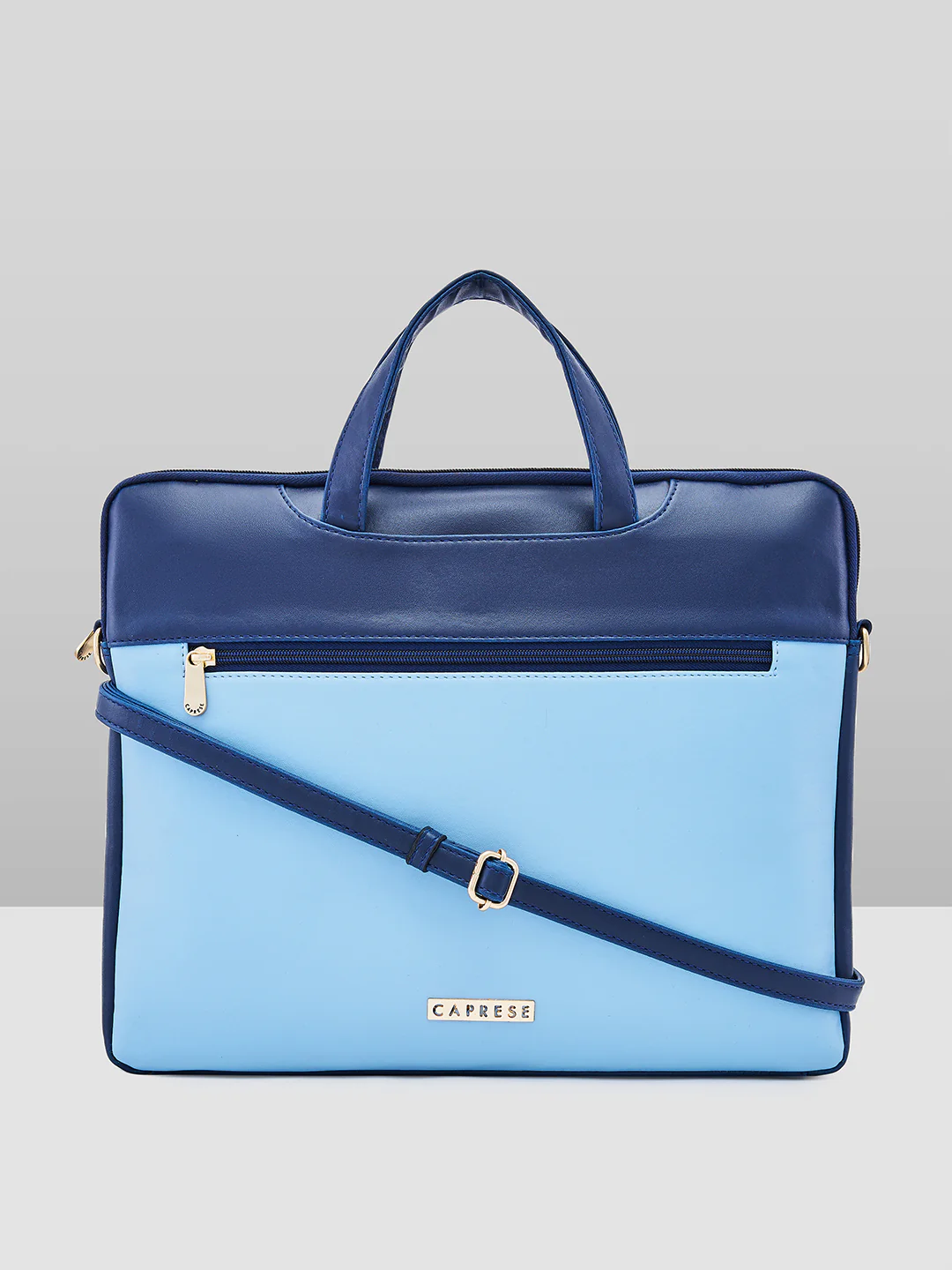 Caprese Ryma Medium Blue & Navy Laptop Bag Bag - Image 13