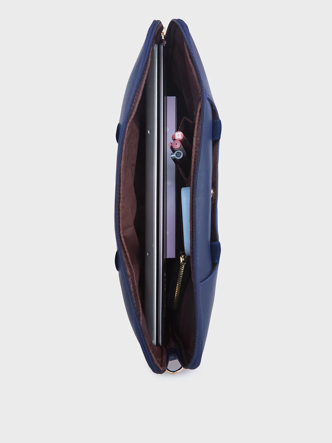 Caprese Ryma Medium Blue & Navy Laptop Bag Bag - Image 8