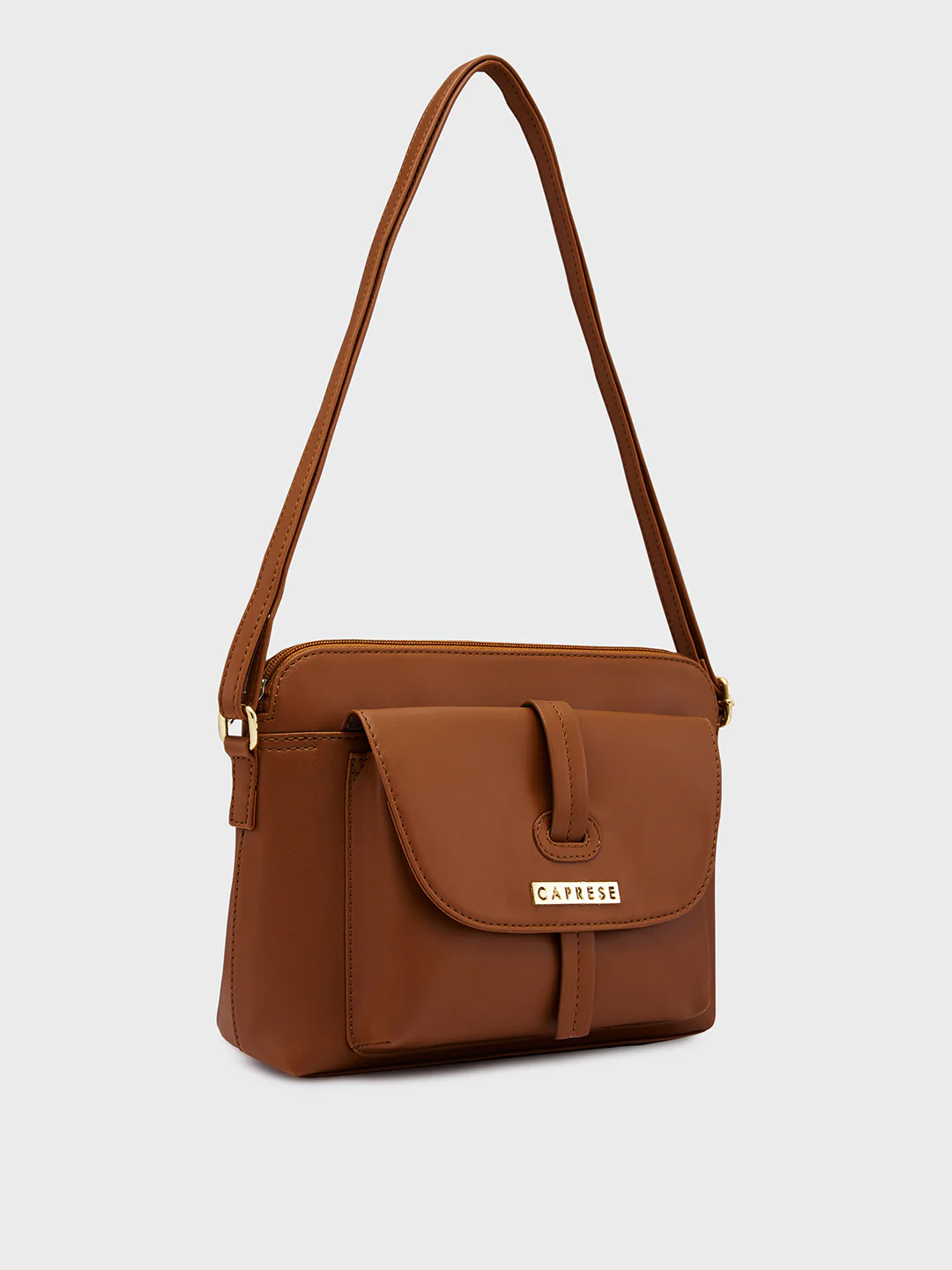 Caprese Sabeera Small Tan Sling Bag - Image 4