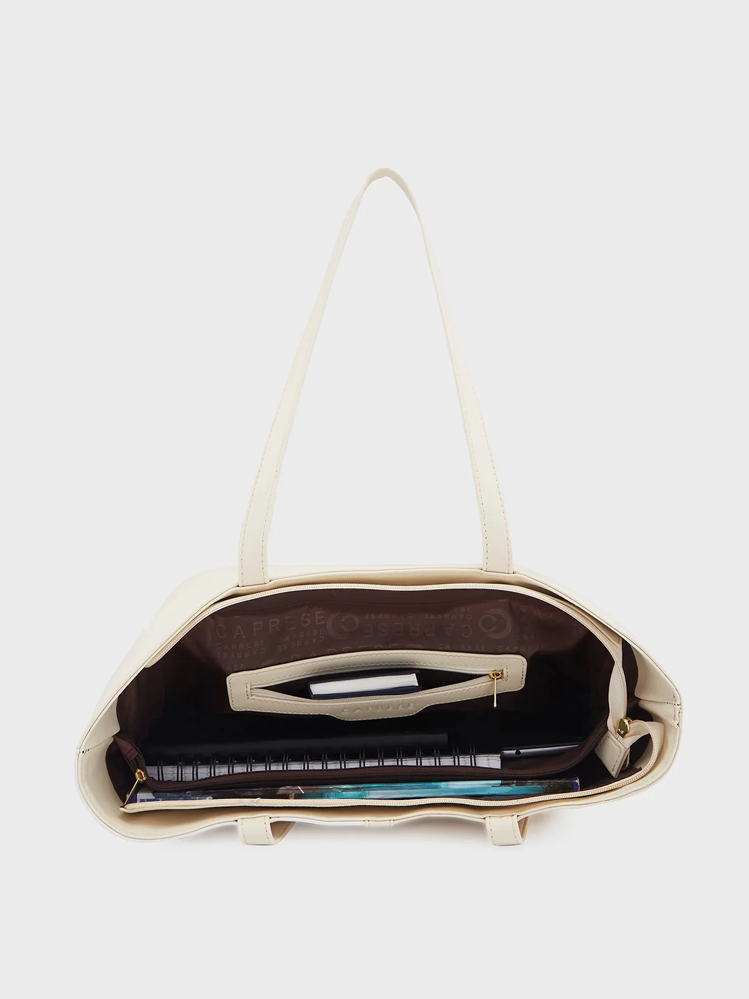 Caprese Sabreen Large Beige Tote Bag - Image 8