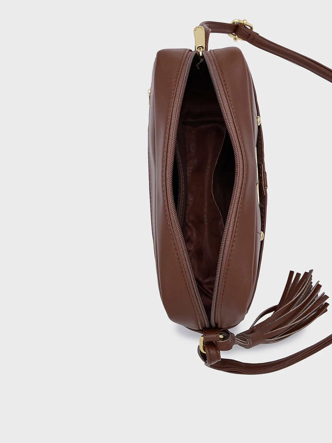 Caprese Sabreen Small Chocolate Sling Bag - Image 9