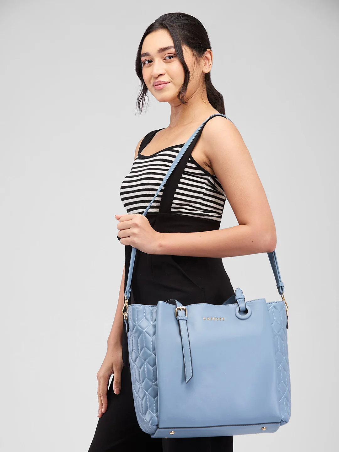 Caprese Sabrina Large Powder Blue Tote Bag - Image 3