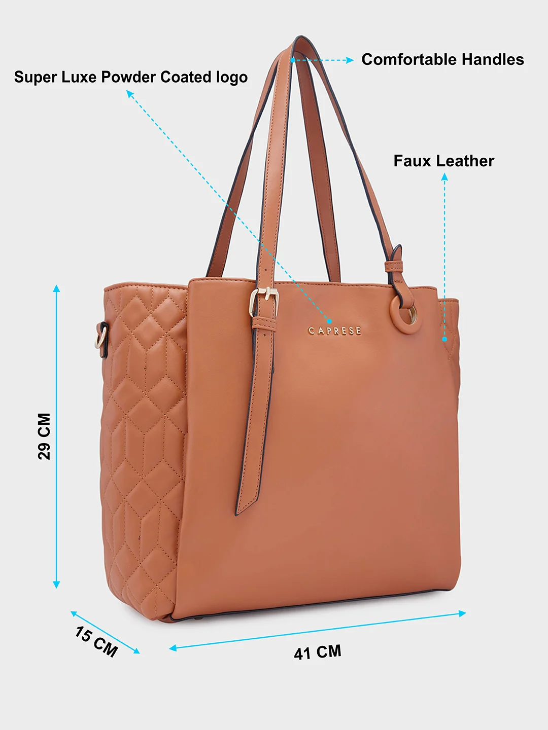 Caprese Sabrina Large Tan Tote Bag - Image 7