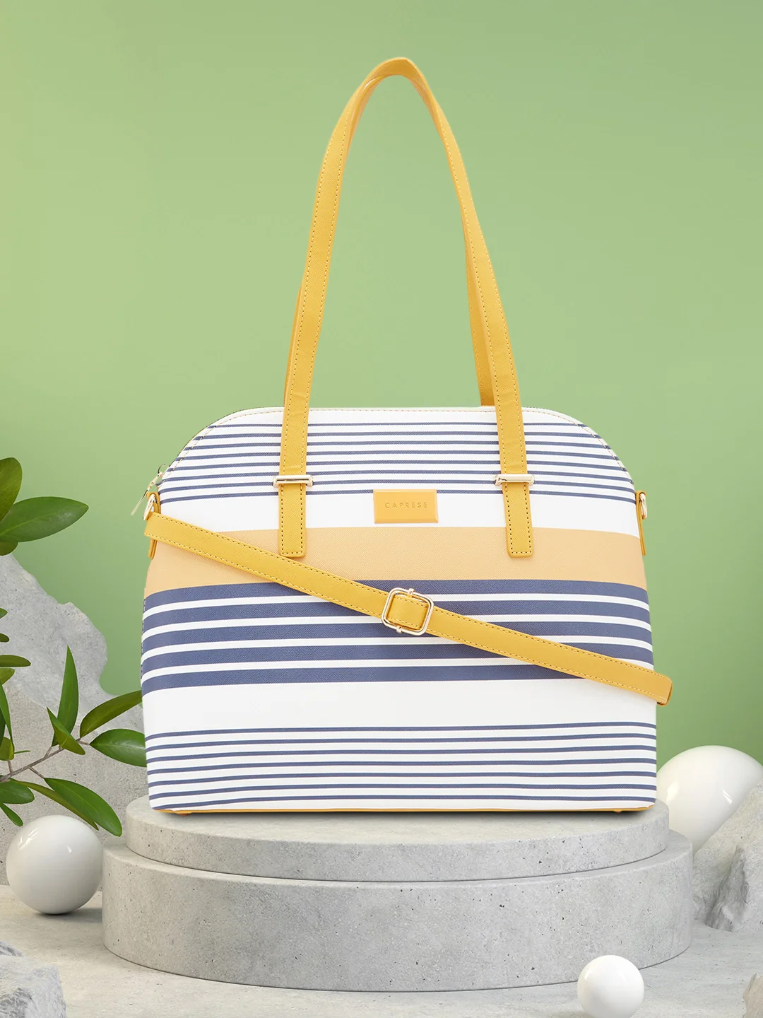Caprese Sailer Medium Yellow Satchel Bag - Image 2