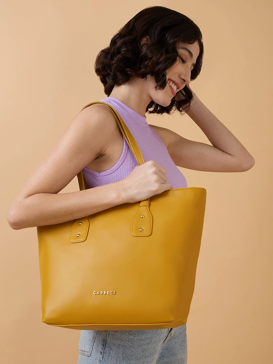 Caprese Salvo Medium Yellow Tote Bag - Image 2