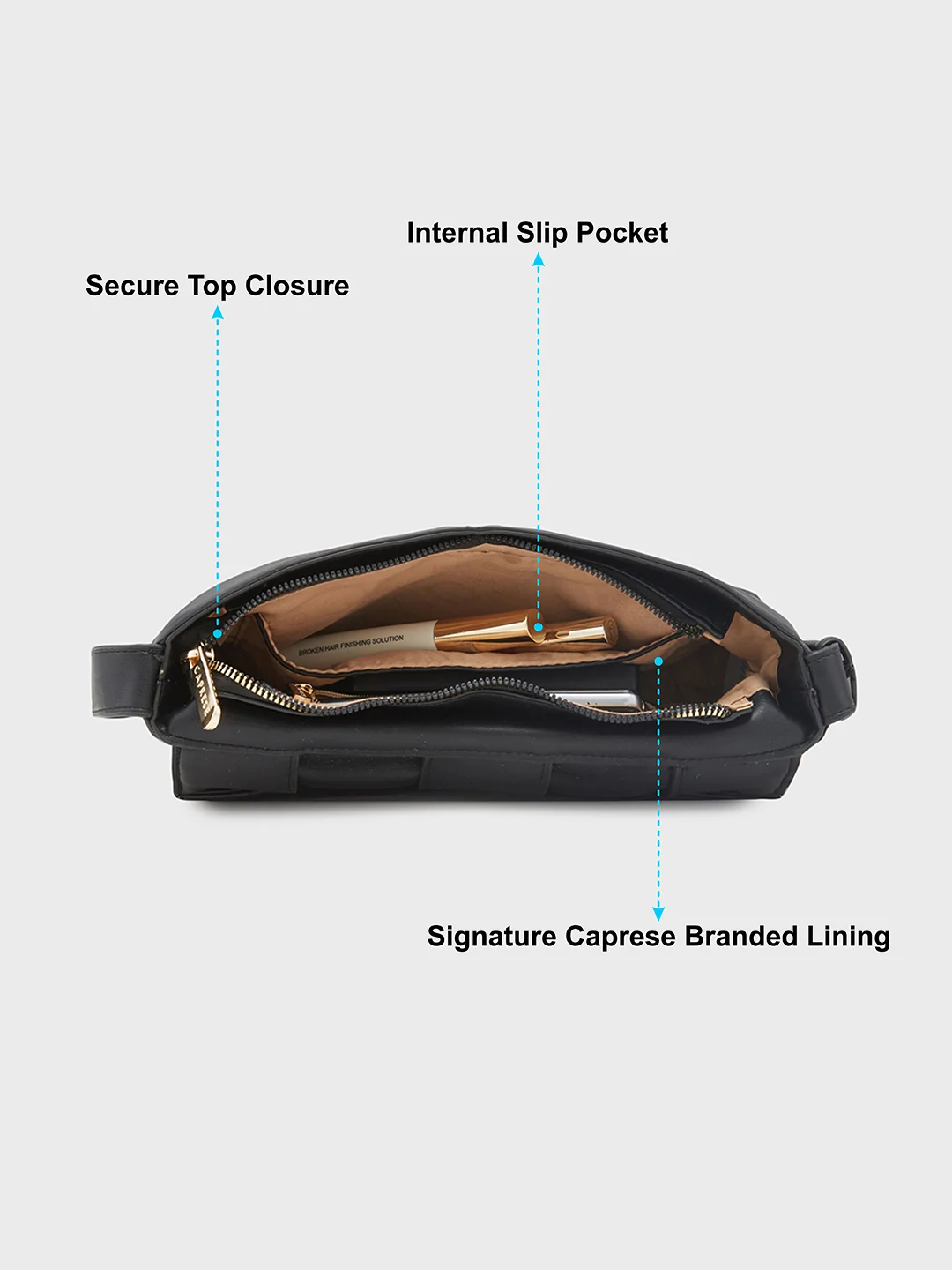 Caprese Sandie Small Black Sling Bag - Image 6