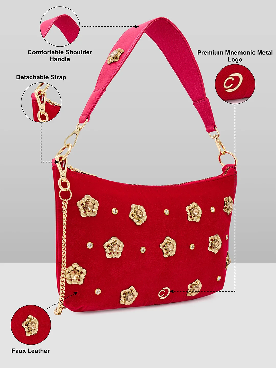 Caprese Sapphire Small Pink Hobo Bag - Image 6