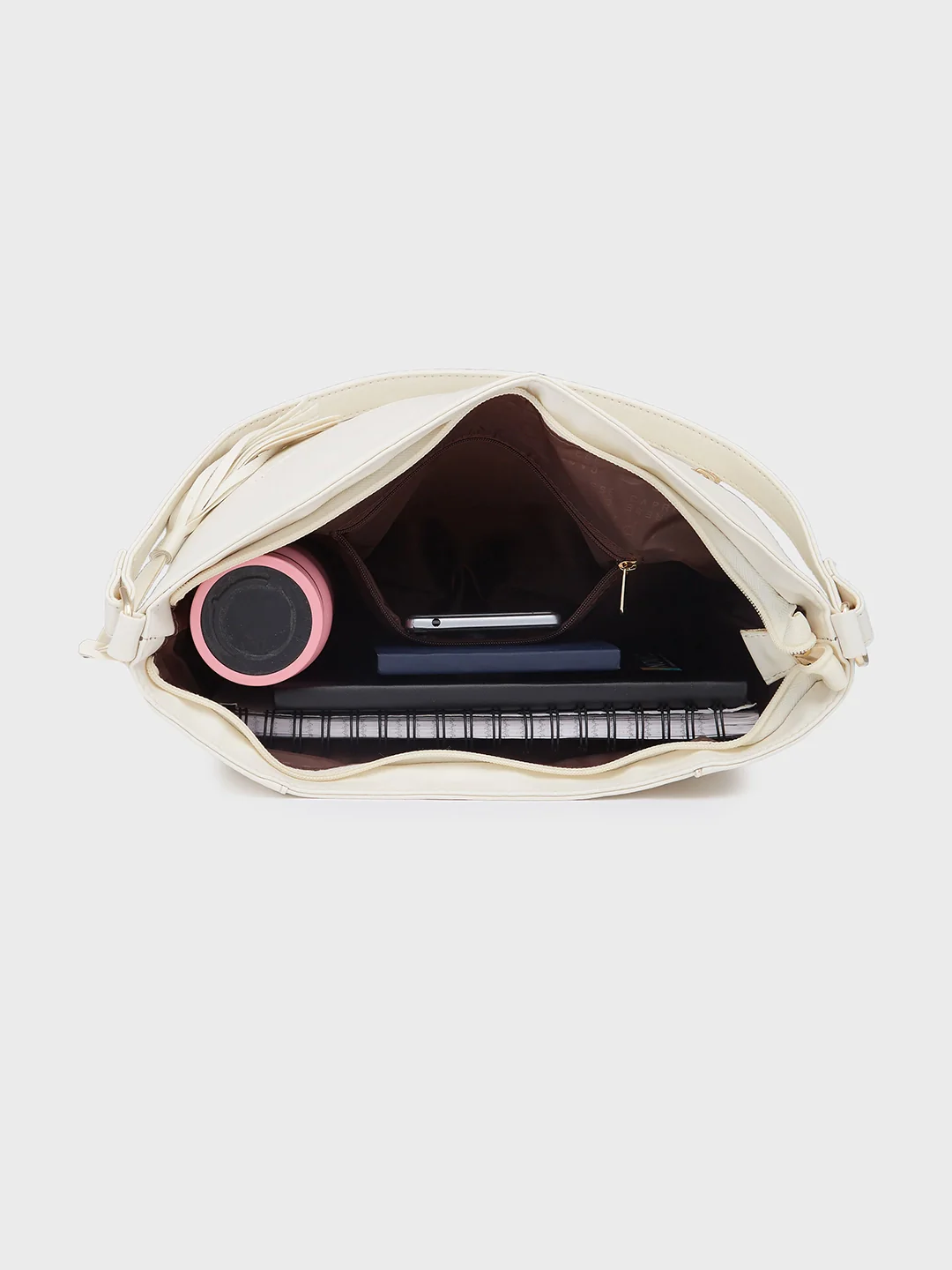 Caprese Sari Medium Off White Hobo Bag - Image 9