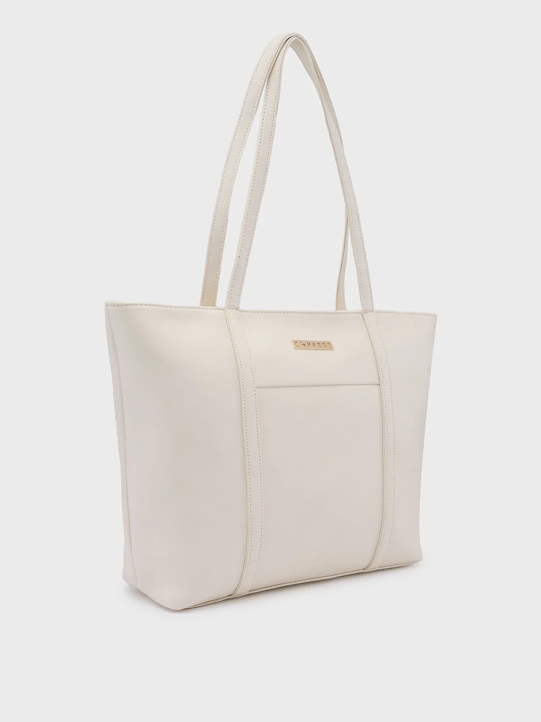 Caprese Sari Medium White Tote Bag - Image 5
