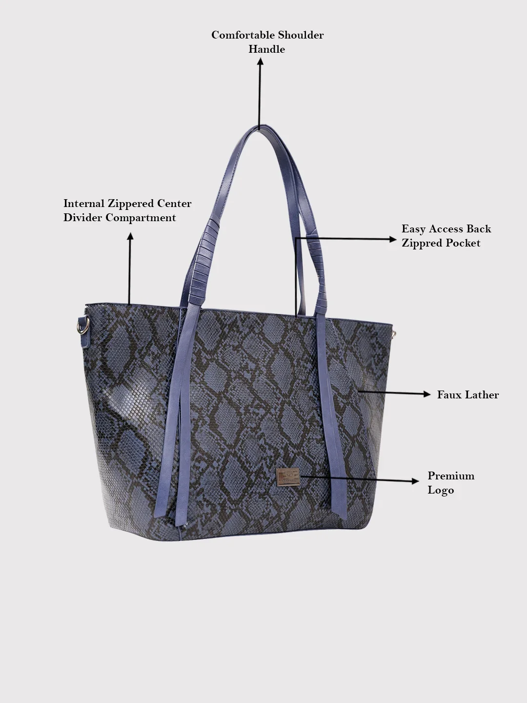 Caprese Saylor Large Blue Laptop Tote - Image 6