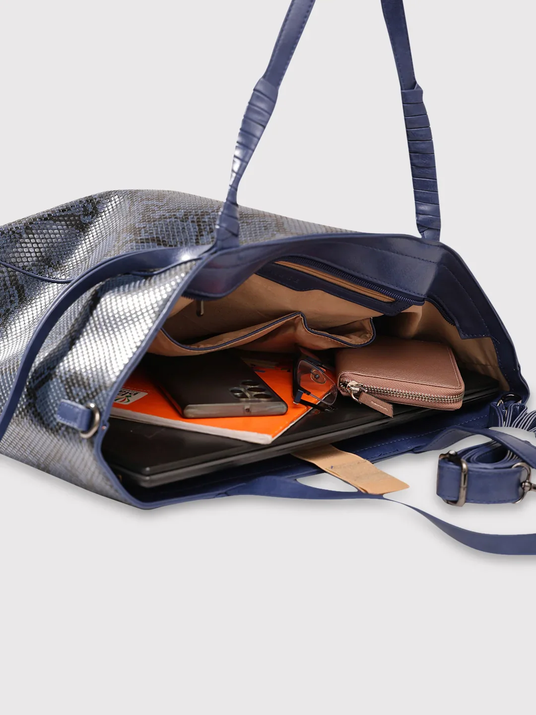 Caprese Saylor Large Blue Laptop Tote - Image 9