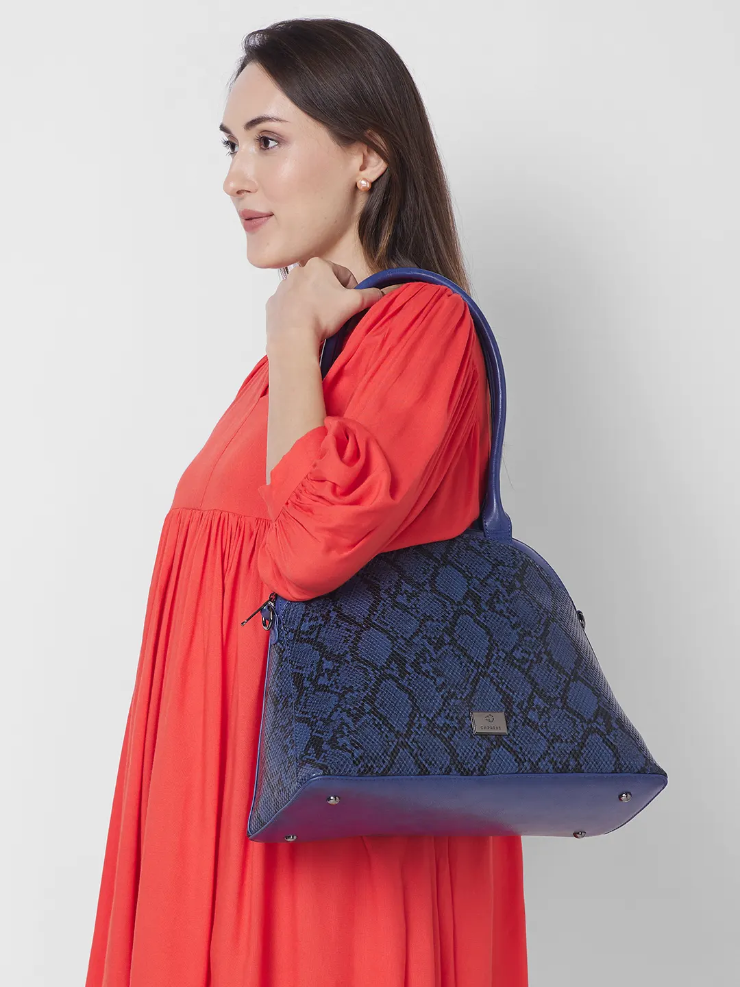 Caprese Saylor Large Blue Satchel Bag - Image 12
