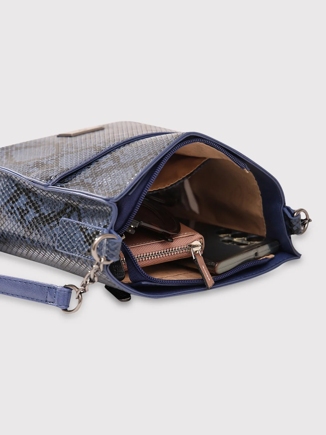Caprese Saylor Small Blue Sling Bag - Image 8