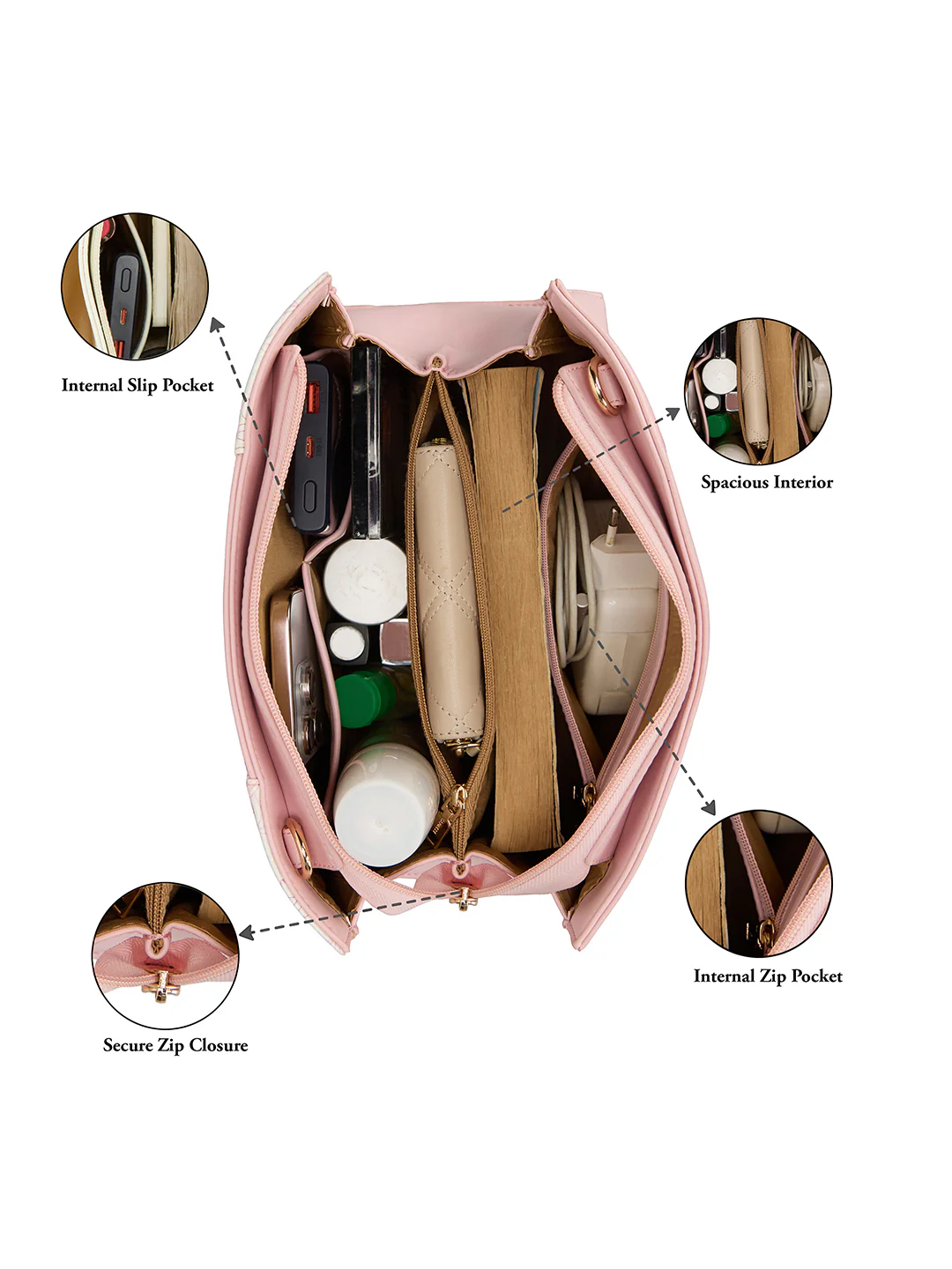Caprese Scarlet Medium Pink Sorbet Satchel Bag - Image 15