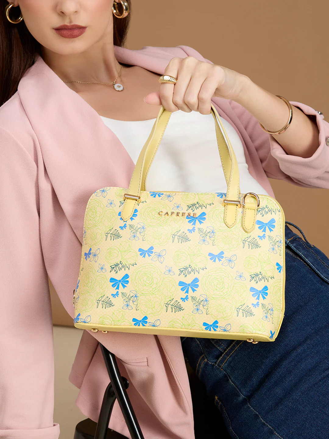 Caprese Scarlet Small Butter Yellow Satchel Bag - Image 8